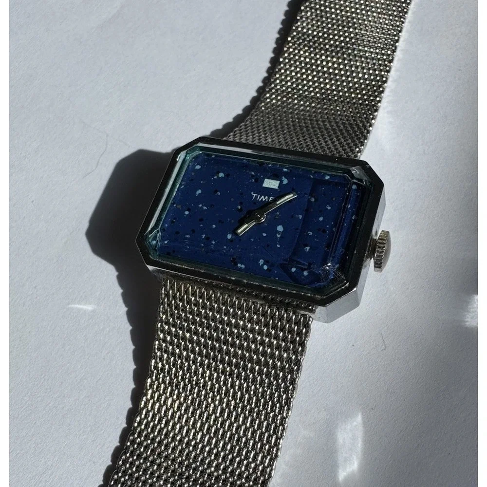 TIMEX GALA Vintage Women's Watch 76' 5661002376 Mechanical Mesh Silver Bracelet